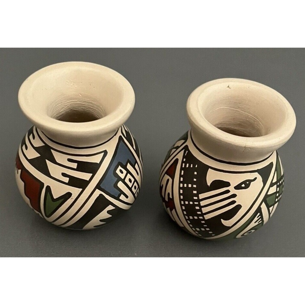 Mata Ortiz Pottery RRR Reydesel Reyes Roque Miniature Ollas Jars Clay Art Mexico - Picture 9 of 10